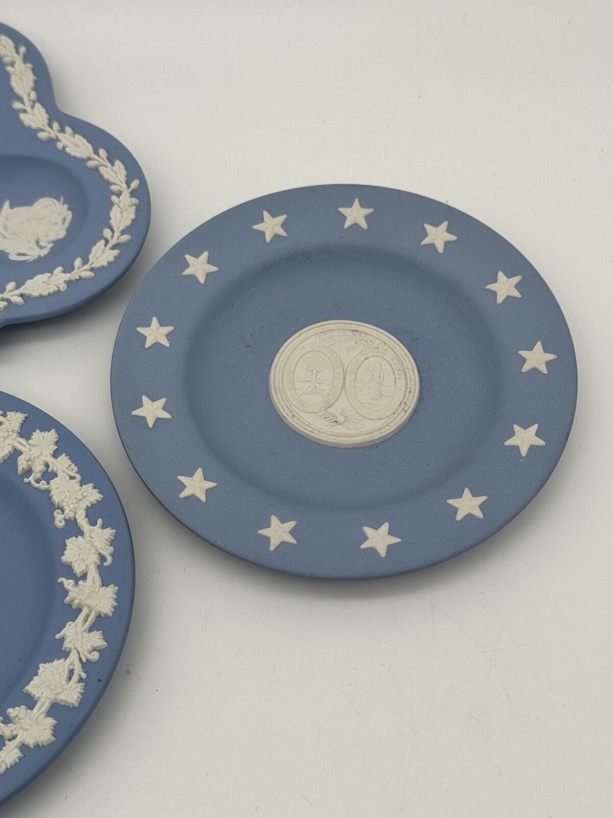 BLue Wedgwood Jasperware Lot Of 5 Trinket Dishes & Ashtrays