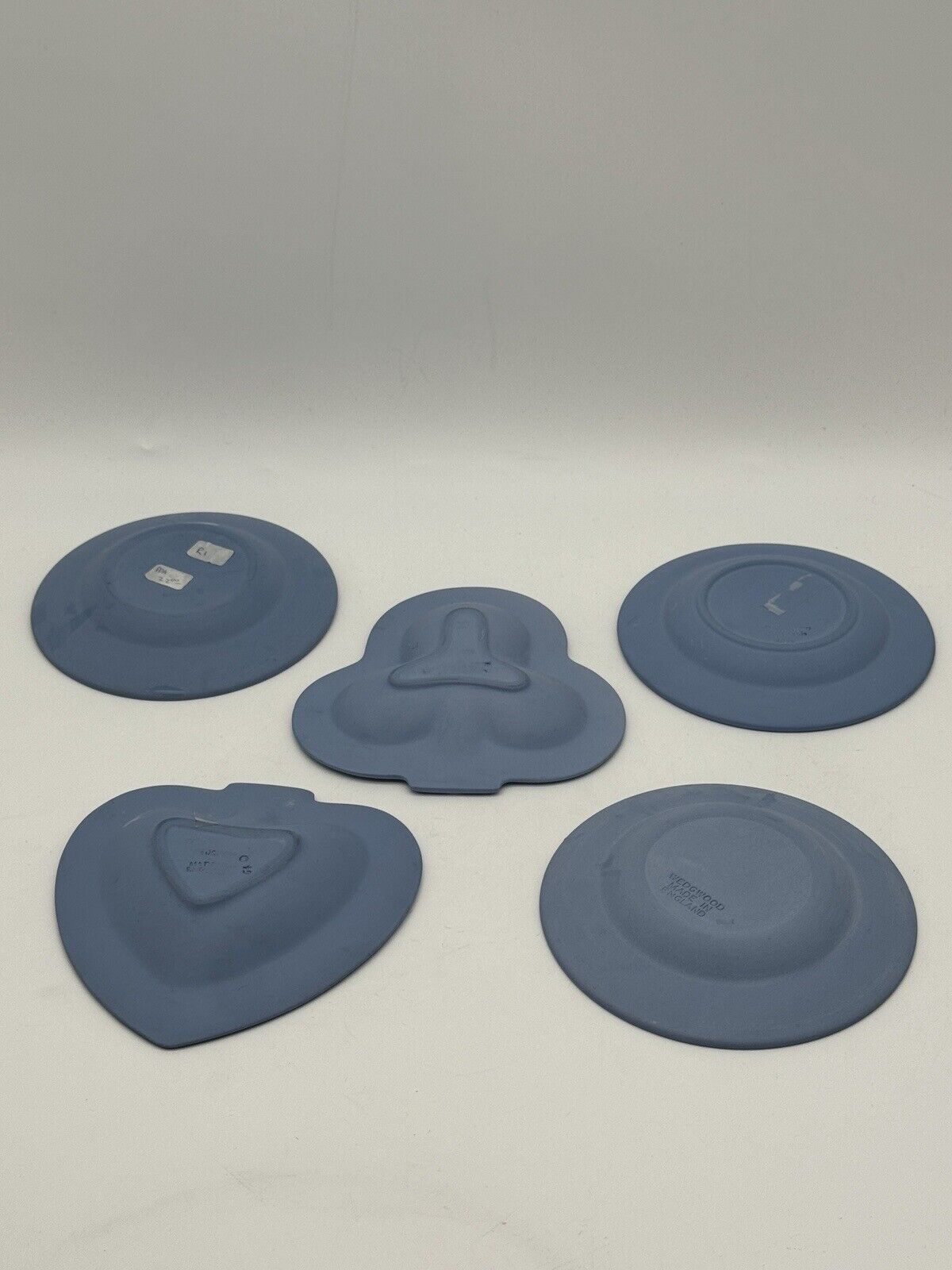 BLue Wedgwood Jasperware Lot Of 5 Trinket Dishes & Ashtrays