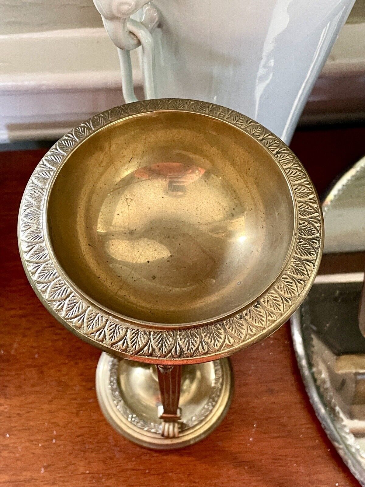 Vintage Victorian Style Brass Candle Holder Lions Head Design