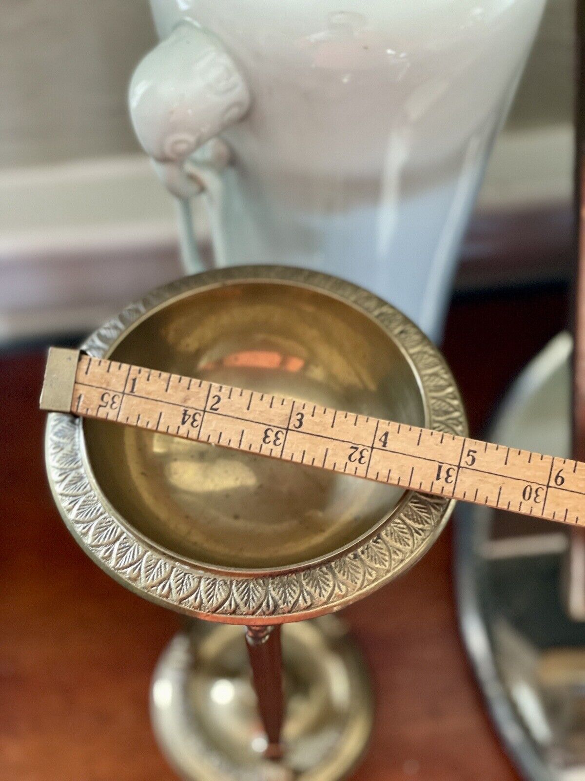 Vintage Victorian Style Brass Candle Holder Lions Head Design