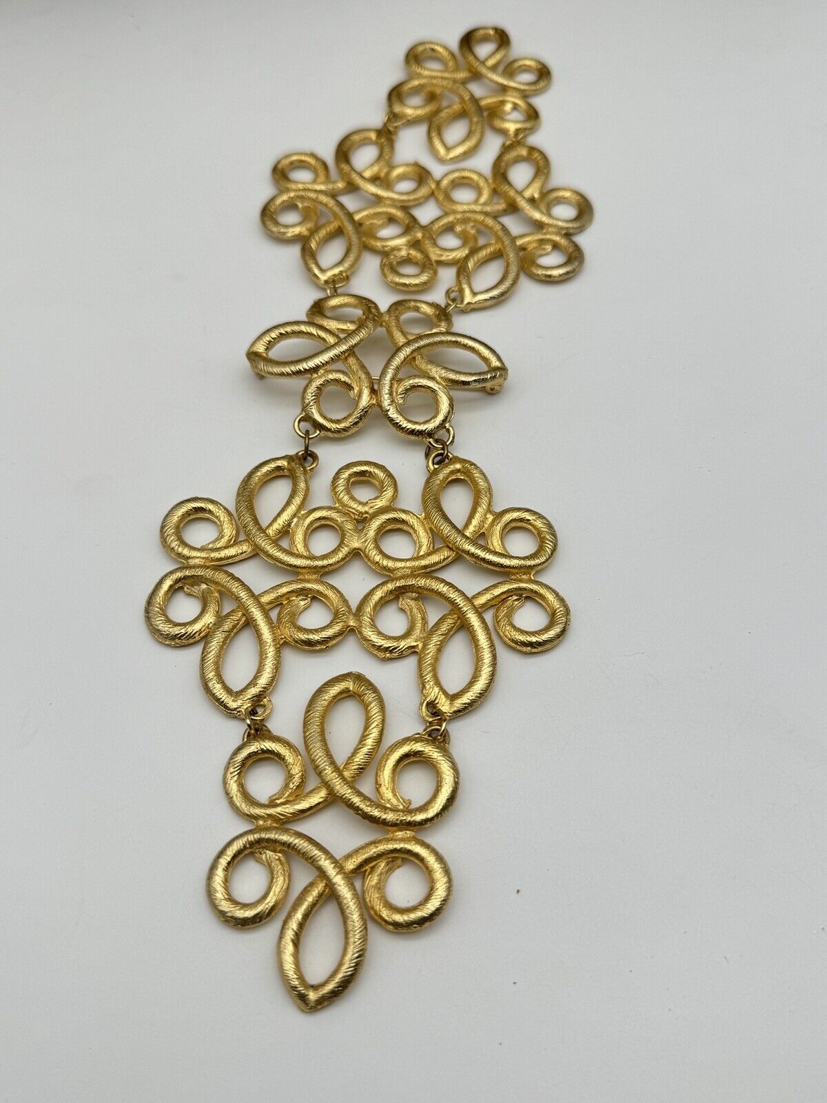 Vintage Shoulder Brooch Gold Tone SUBSTANTIAL Estate Find