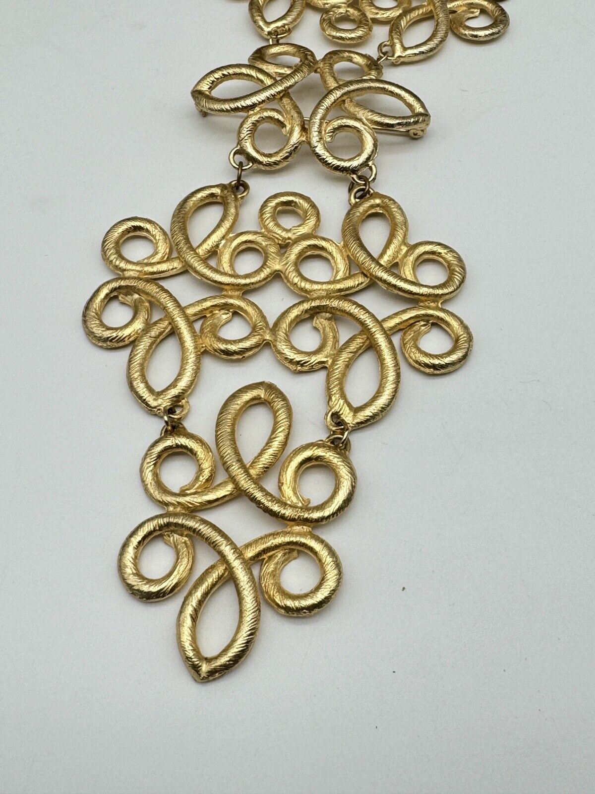 Vintage Shoulder Brooch Gold Tone SUBSTANTIAL Estate Find