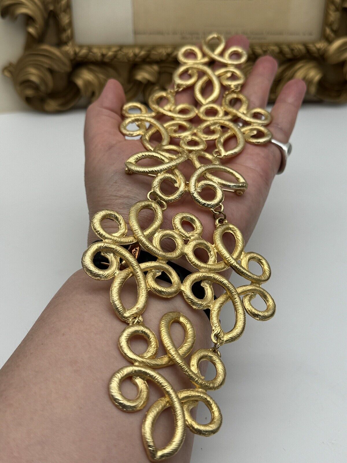 Vintage Shoulder Brooch Gold Tone SUBSTANTIAL Estate Find