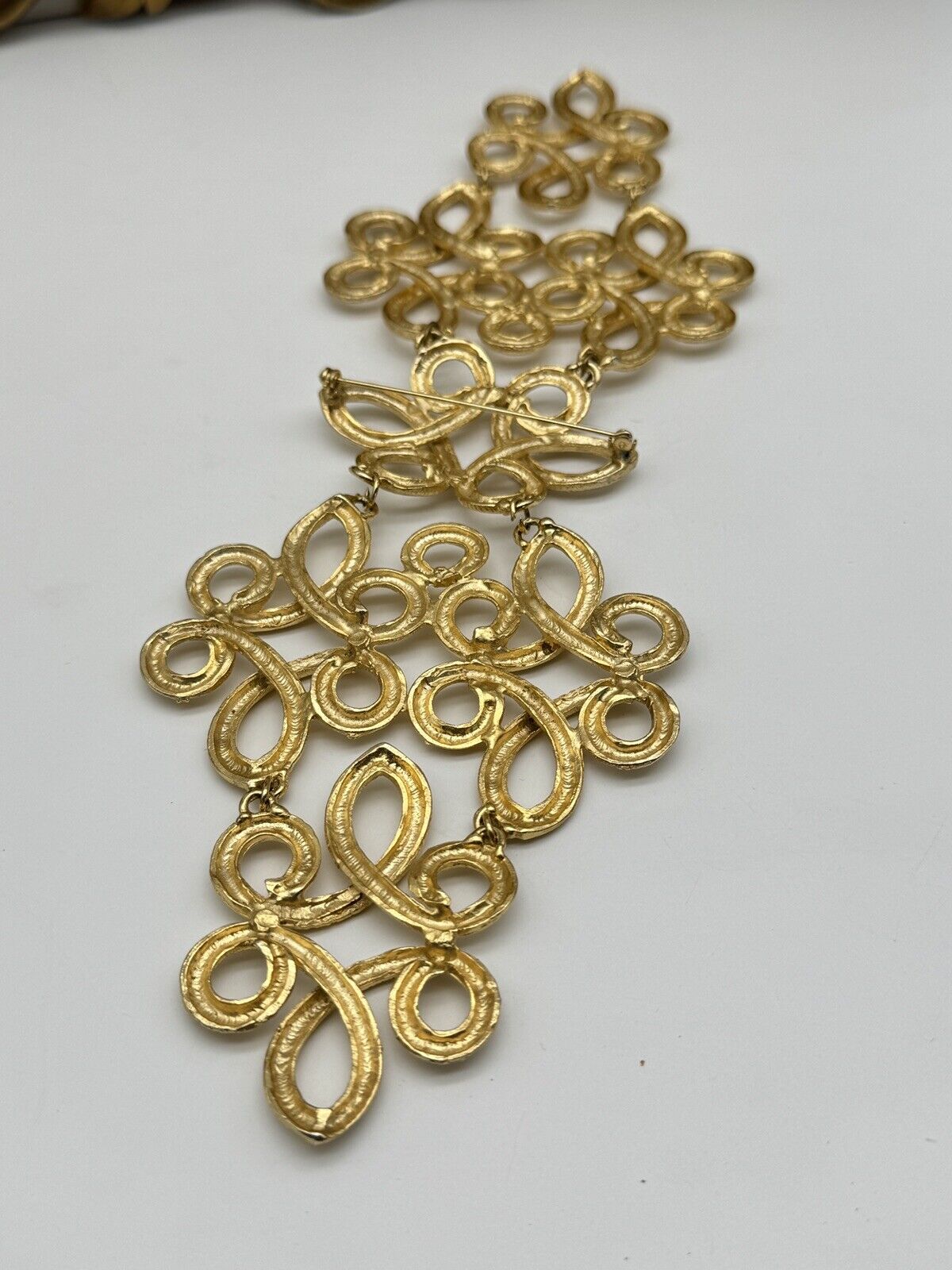 Vintage Shoulder Brooch Gold Tone SUBSTANTIAL Estate Find