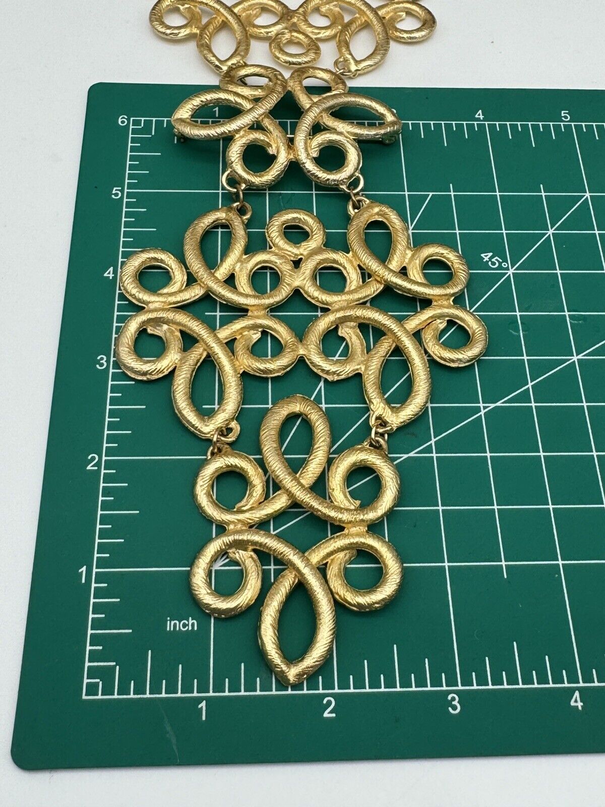Vintage Shoulder Brooch Gold Tone SUBSTANTIAL Estate Find
