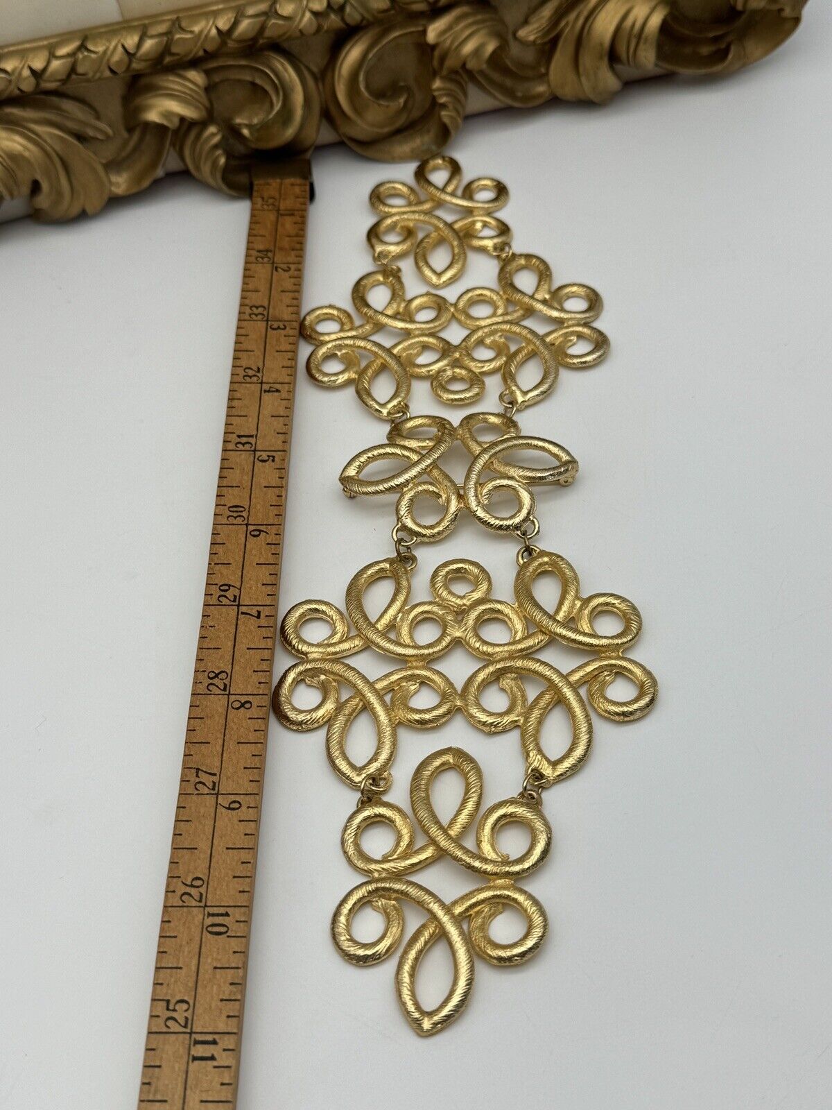 Vintage Shoulder Brooch Gold Tone SUBSTANTIAL Estate Find