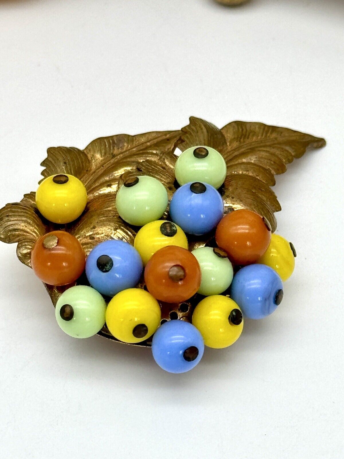 Haskell Style Vintage Fruit Salad Pastel Tones Brooch