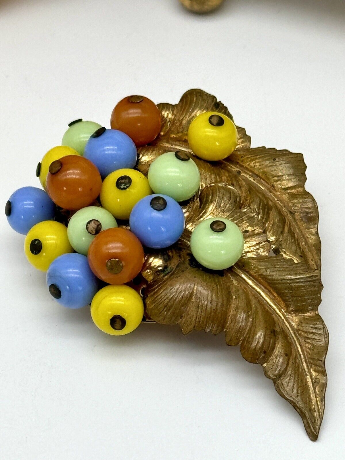 Haskell Style Vintage Fruit Salad Pastel Tones Brooch