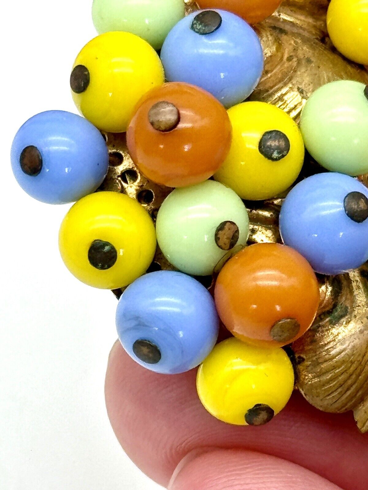 Haskell Style Vintage Fruit Salad Pastel Tones Brooch