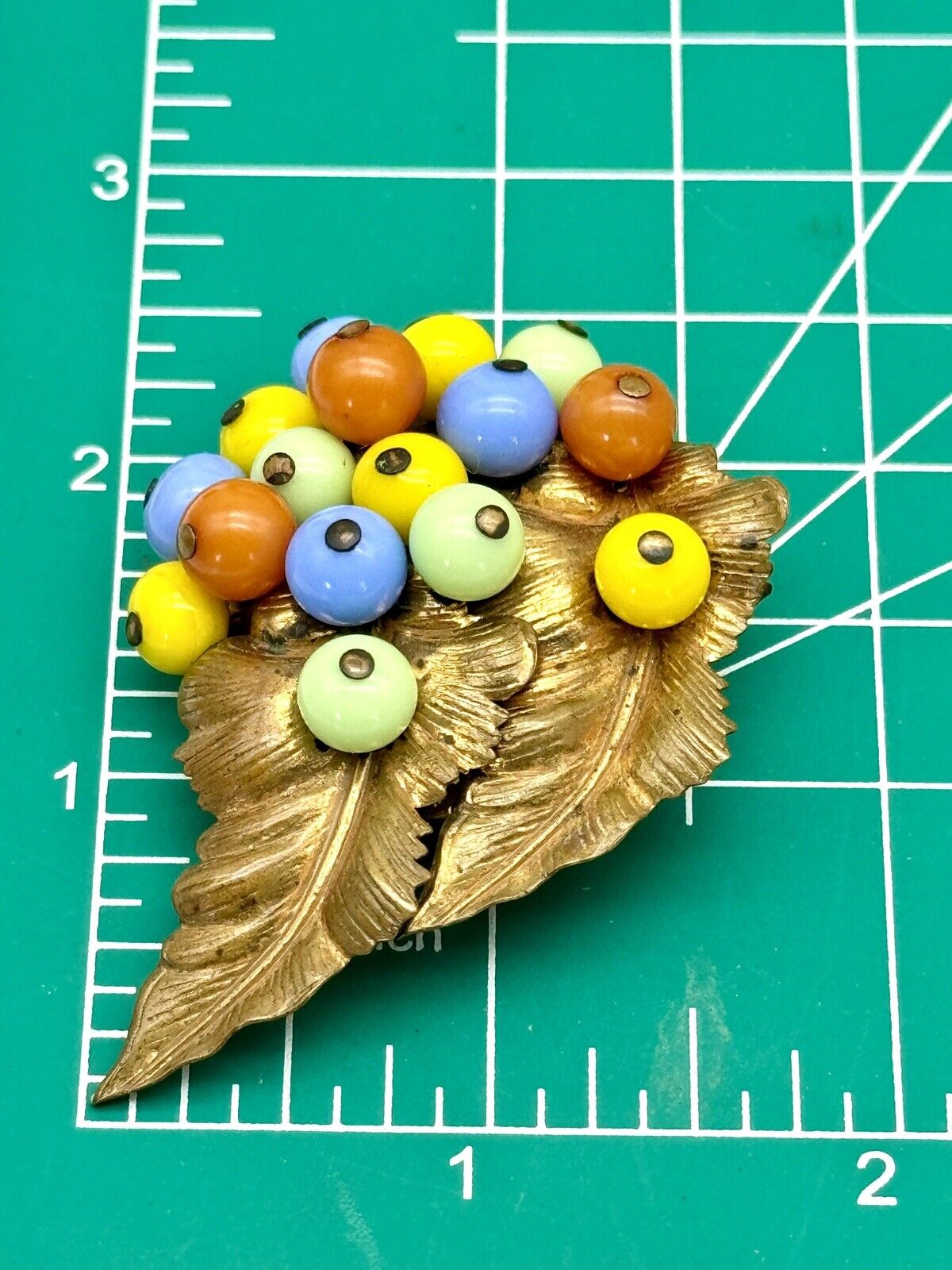 Haskell Style Vintage Fruit Salad Pastel Tones Brooch