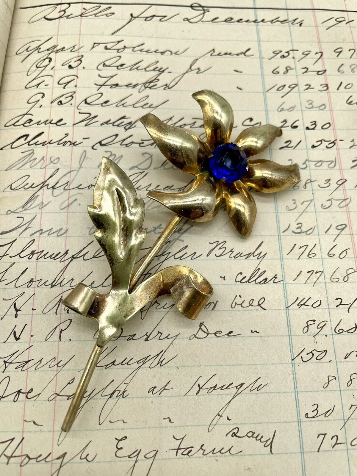 Corn Flower Brooch Goldtone 40s STYLE - LARGE VINTAGE