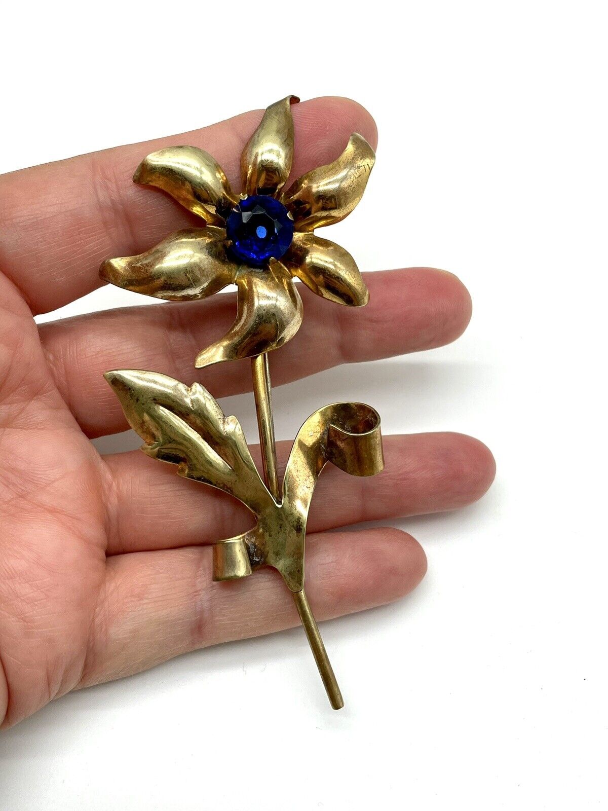 Corn Flower Brooch Goldtone 40s STYLE - LARGE VINTAGE