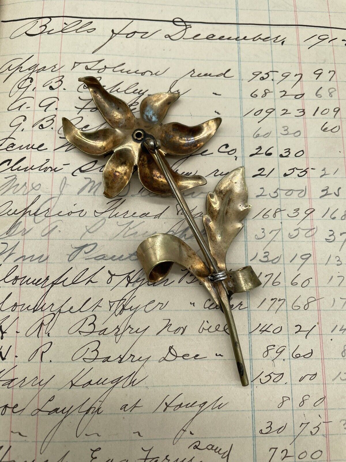Corn Flower Brooch Goldtone 40s STYLE - LARGE VINTAGE