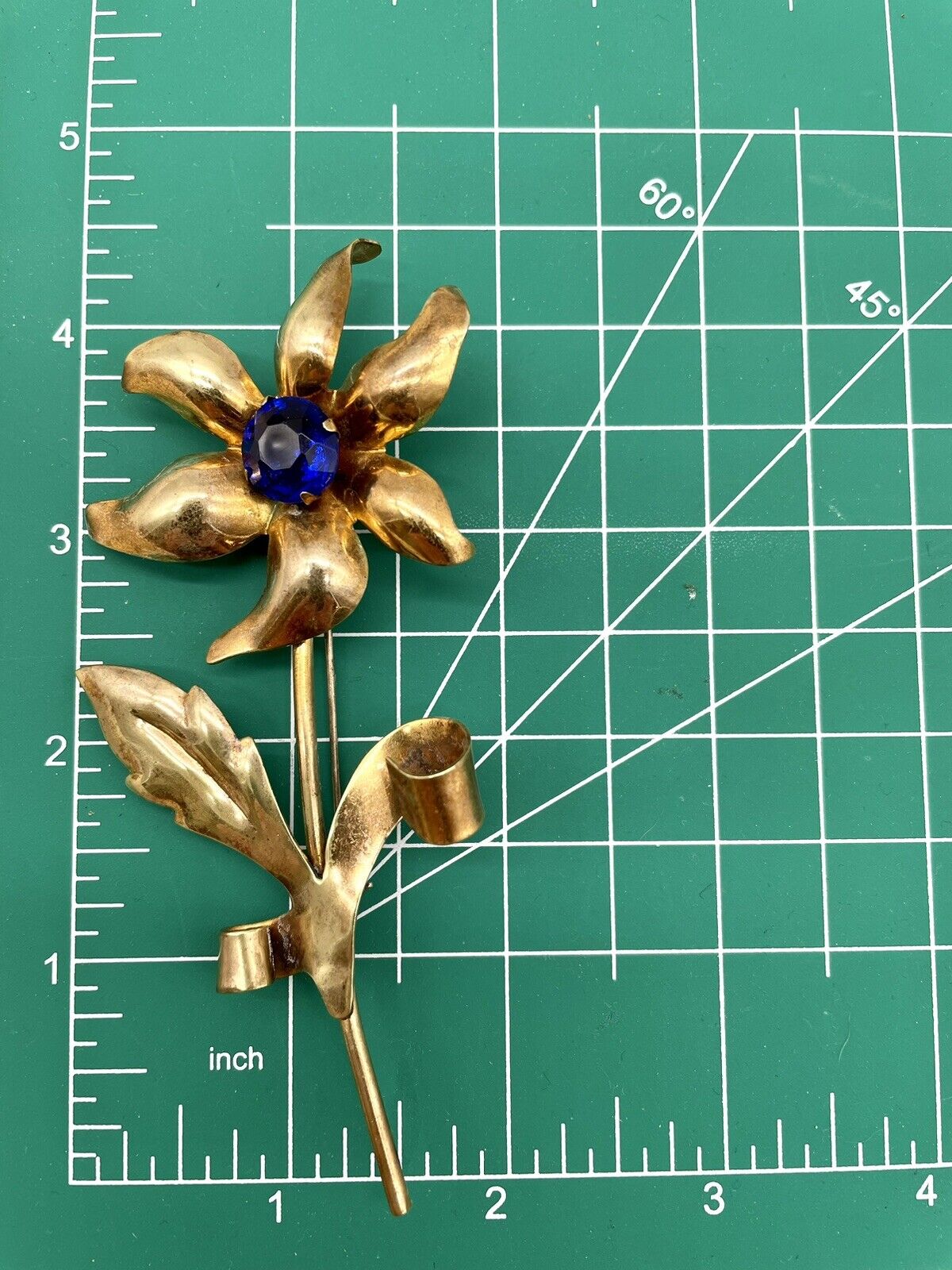 Corn Flower Brooch Goldtone 40s STYLE - LARGE VINTAGE