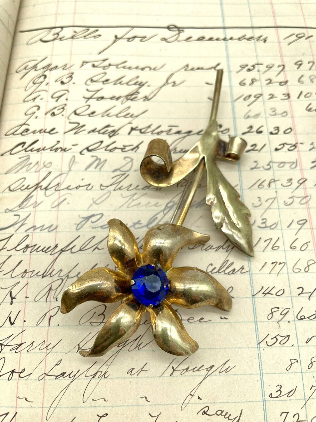 Corn Flower Brooch Goldtone 40s STYLE - LARGE VINTAGE