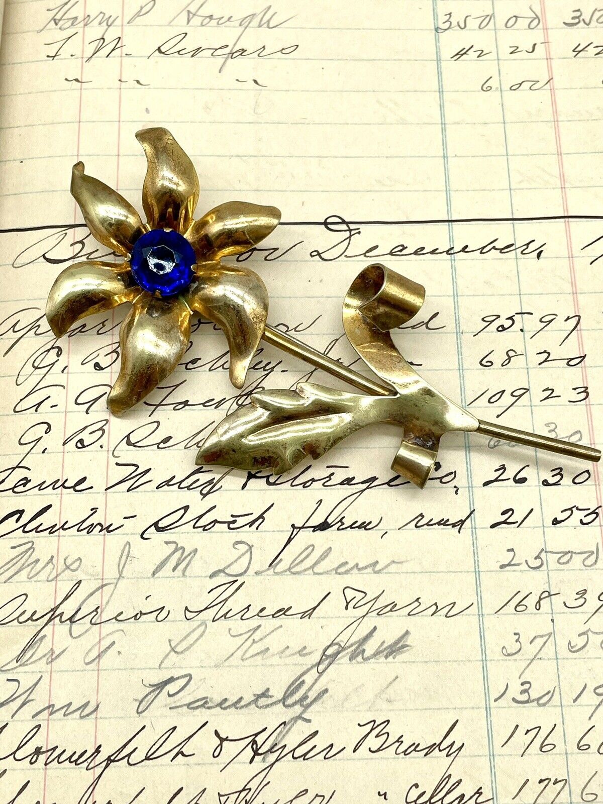 Corn Flower Brooch Goldtone 40s STYLE - LARGE VINTAGE
