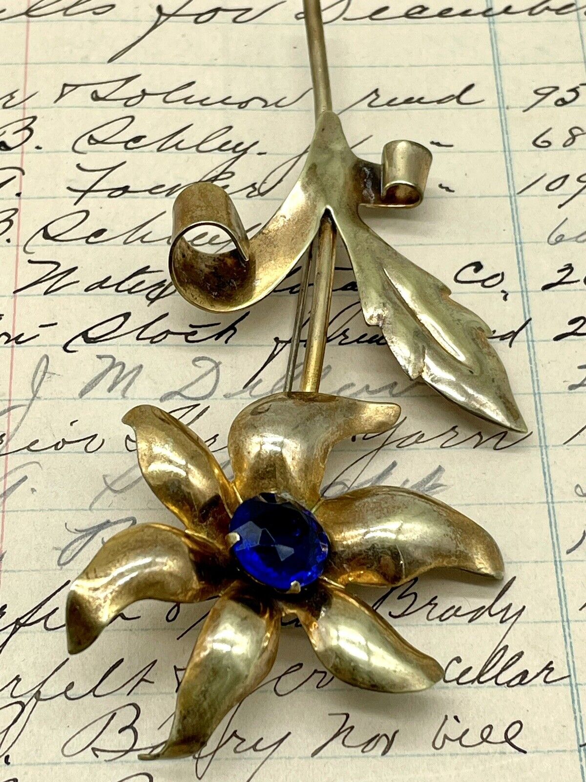 Corn Flower Brooch Goldtone 40s STYLE - LARGE VINTAGE