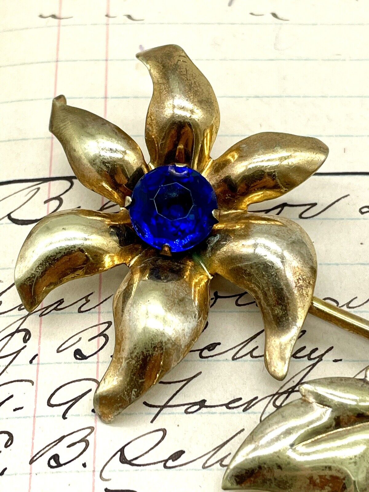 Corn Flower Brooch Goldtone 40s STYLE - LARGE VINTAGE