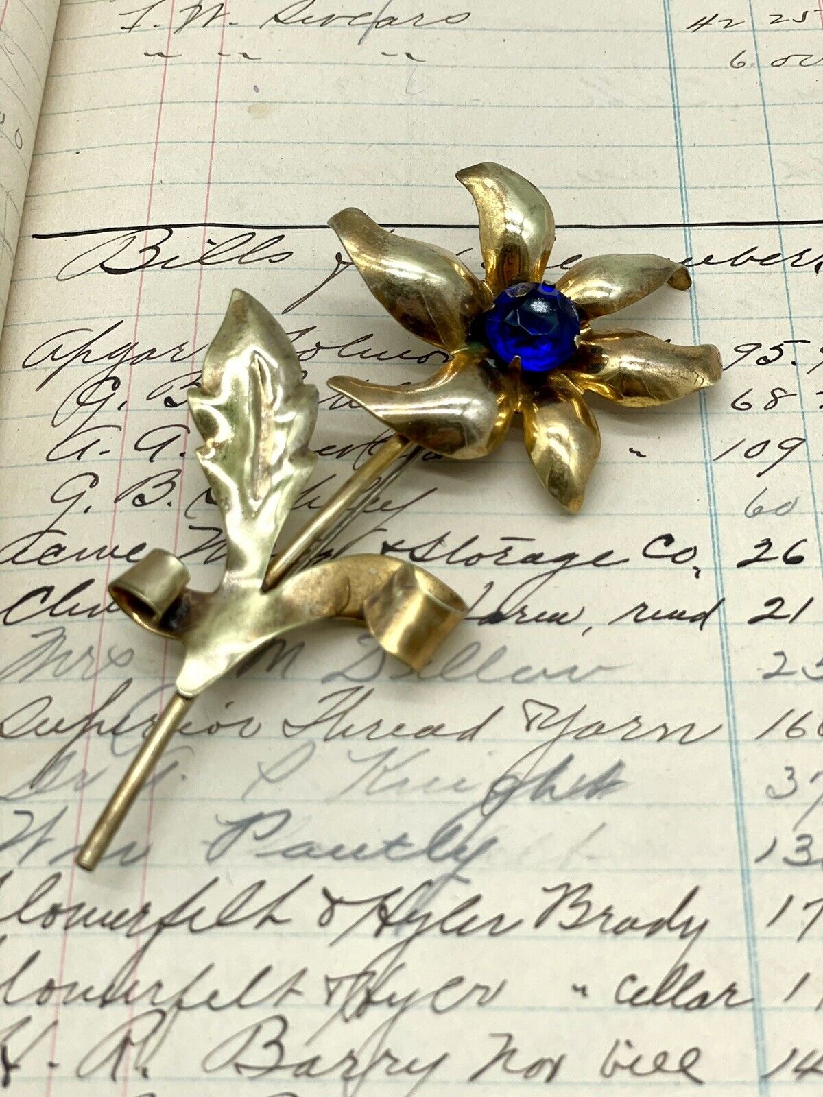 Corn Flower Brooch Goldtone 40s STYLE - LARGE VINTAGE