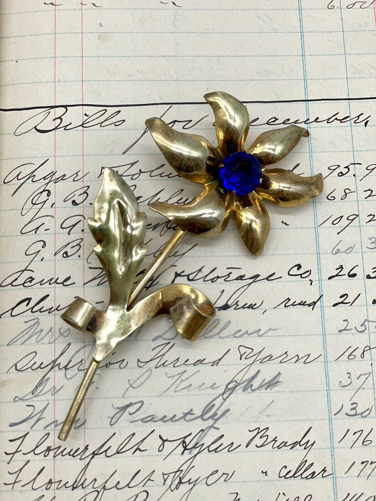 Corn Flower Brooch Goldtone 40s STYLE - LARGE VINTAGE