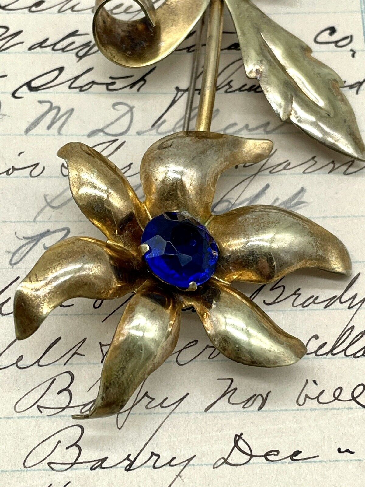 Corn Flower Brooch Goldtone 40s STYLE - LARGE VINTAGE