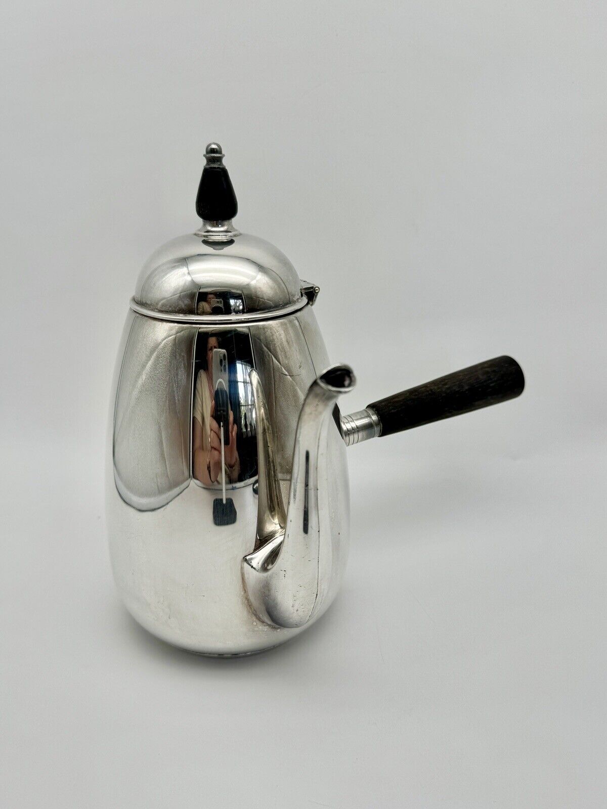 Vintage FB Rogers Silver Co Silver Plated Wood Handle Coffee Chocolate Pot