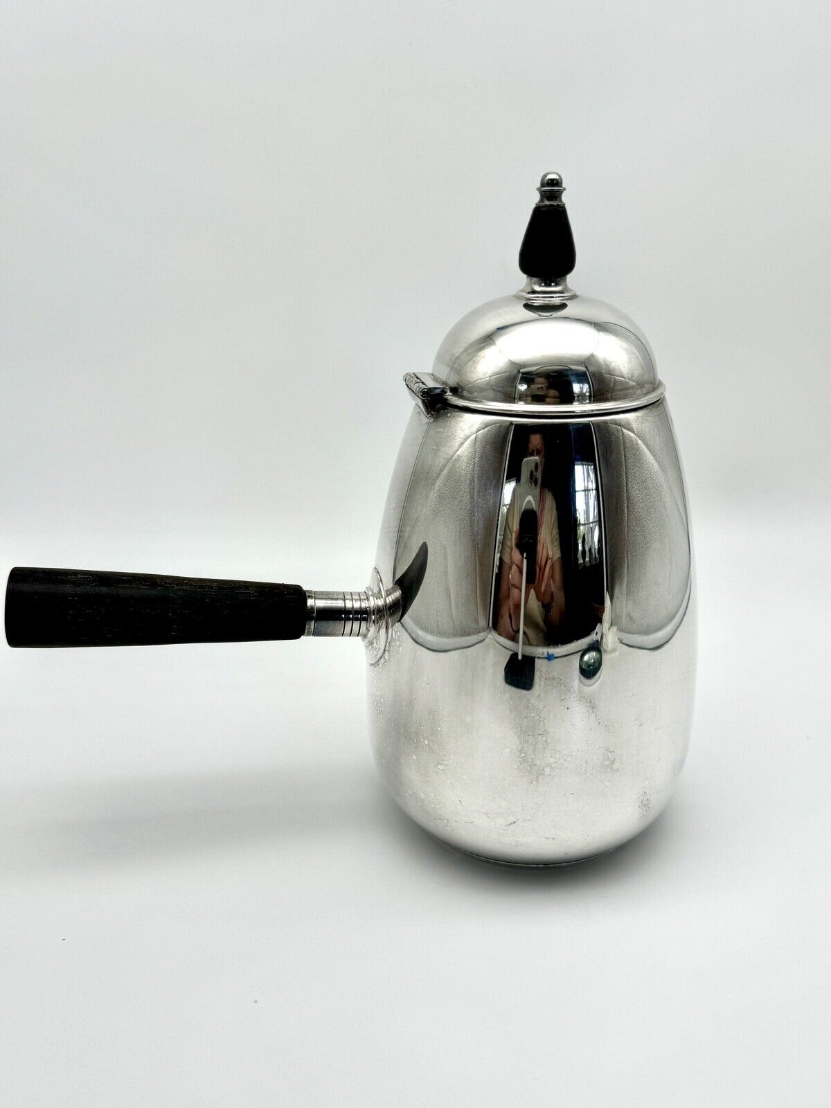 Vintage FB Rogers Silver Co Silver Plated Wood Handle Coffee Chocolate Pot