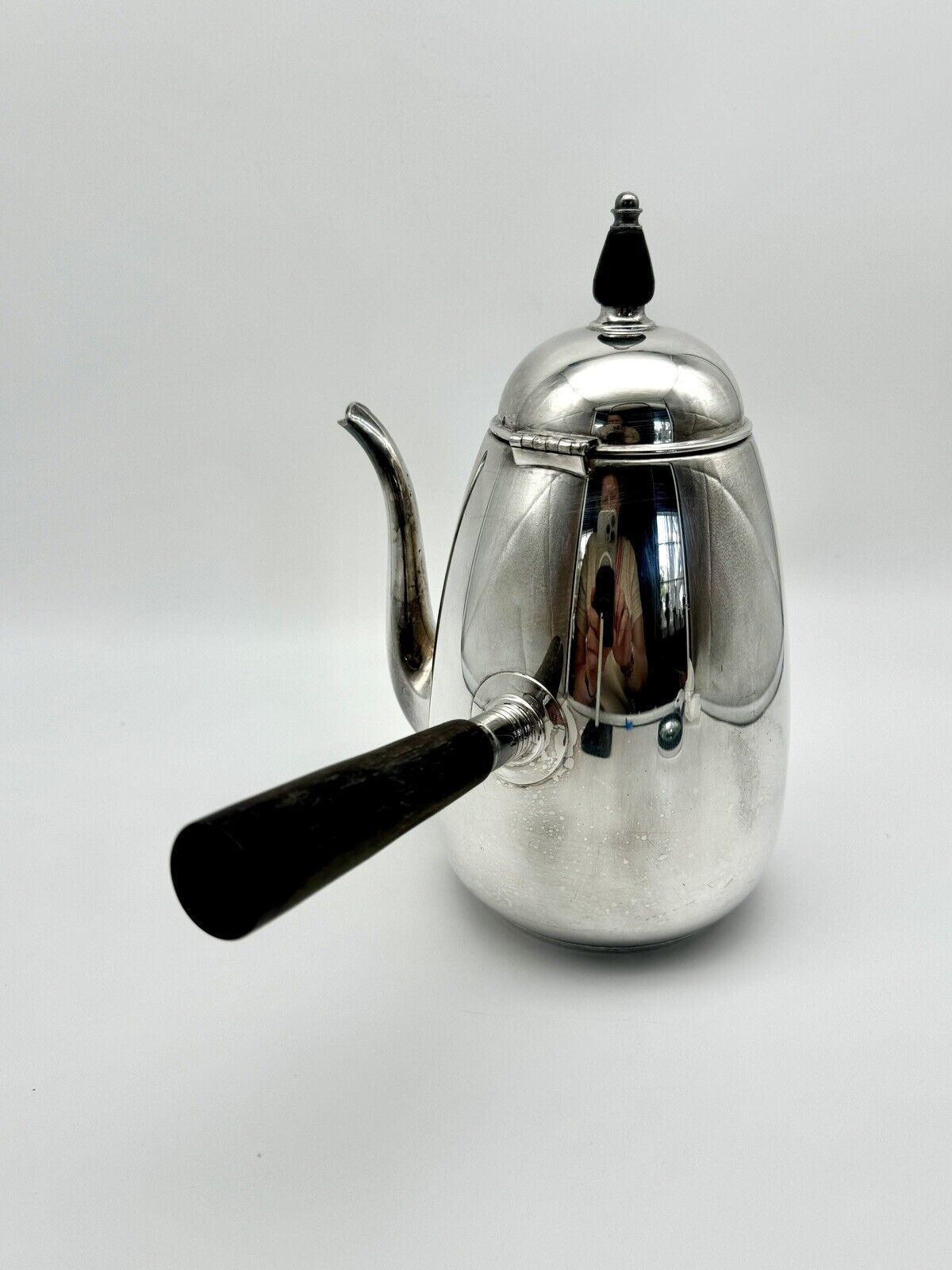 Vintage FB Rogers Silver Co Silver Plated Wood Handle Coffee Chocolate Pot