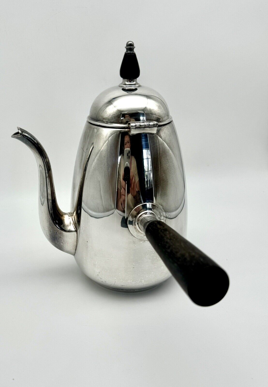 Vintage FB Rogers Silver Co Silver Plated Wood Handle Coffee Chocolate Pot