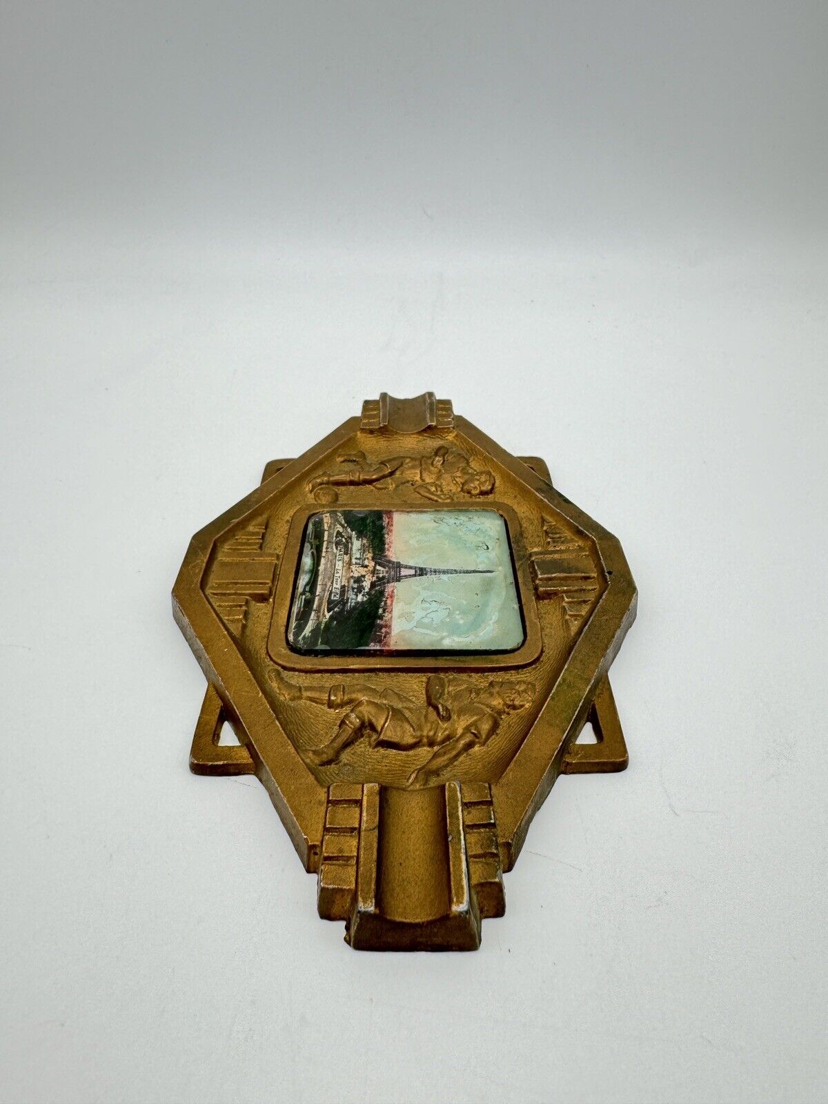 ART DECO Paris Sports Memorabilia Soccer “Football” Ashtray With Eiffel Tower