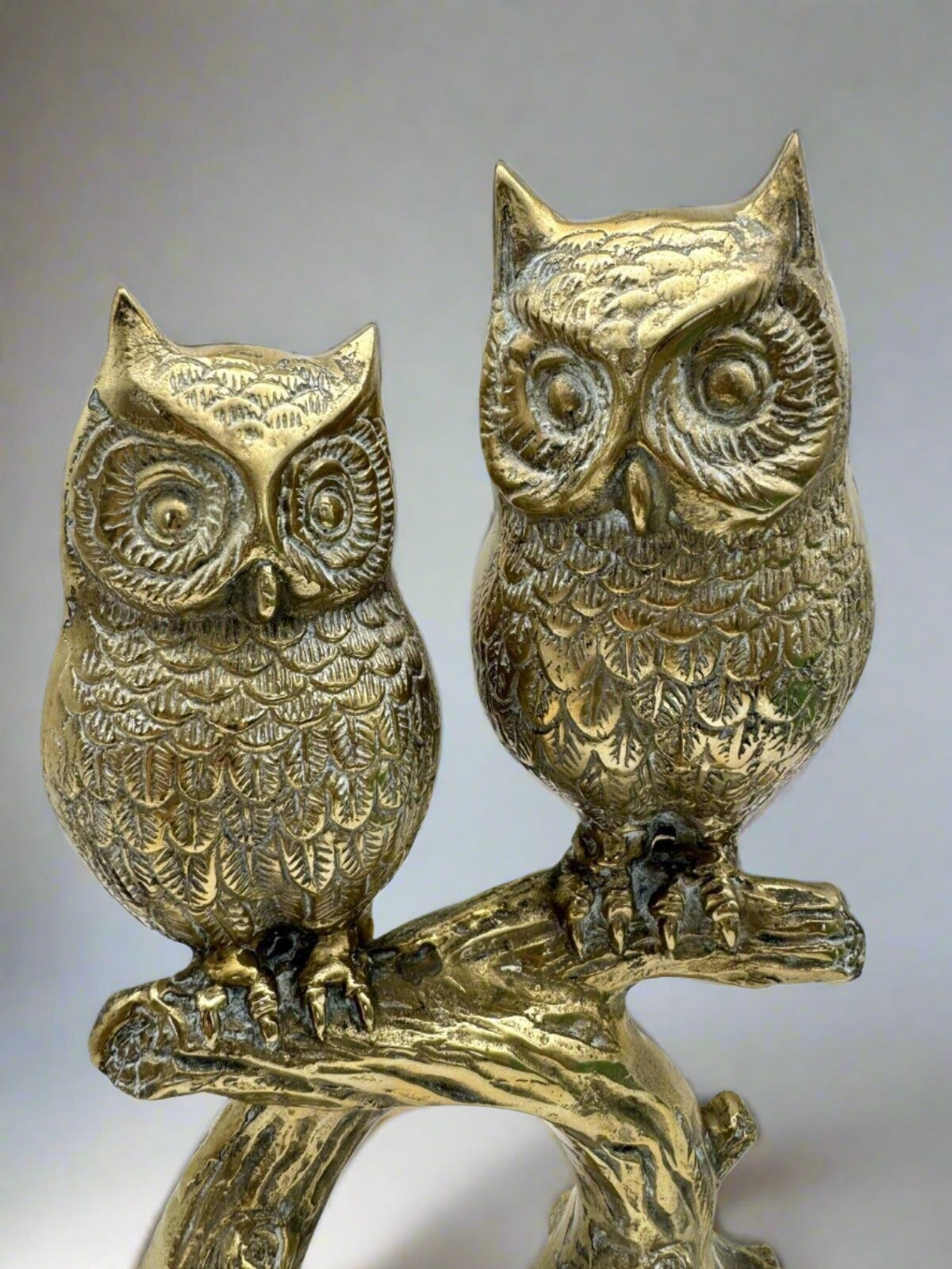 Vintage MCM SUBSTANTIAL Brass OWL Decor RARE
