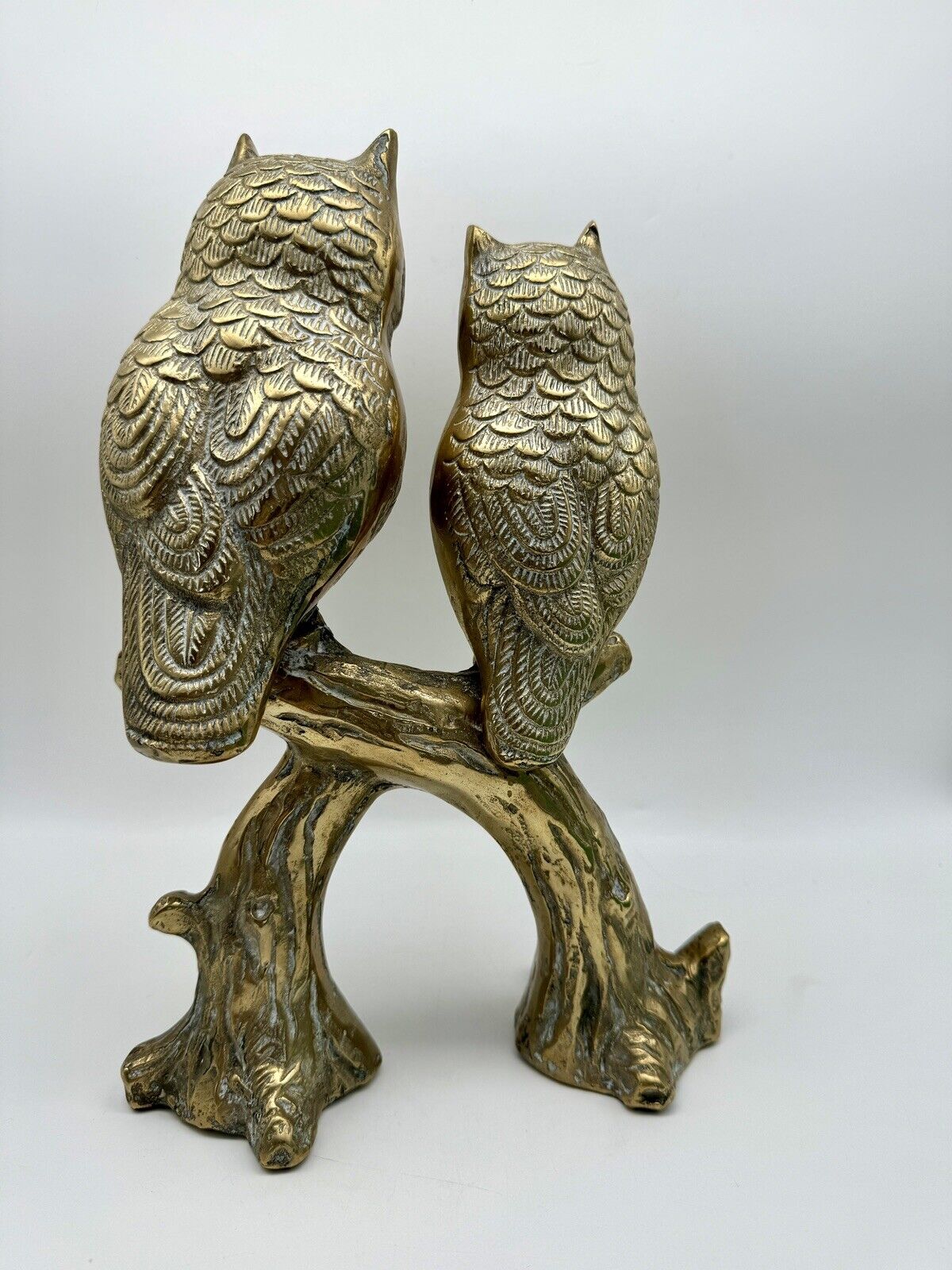 Vintage MCM SUBSTANTIAL Brass OWL Decor RARE