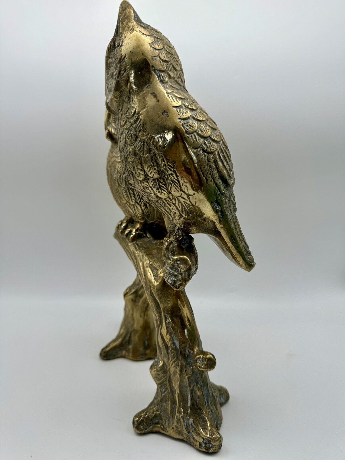 Vintage MCM SUBSTANTIAL Brass OWL Decor RARE