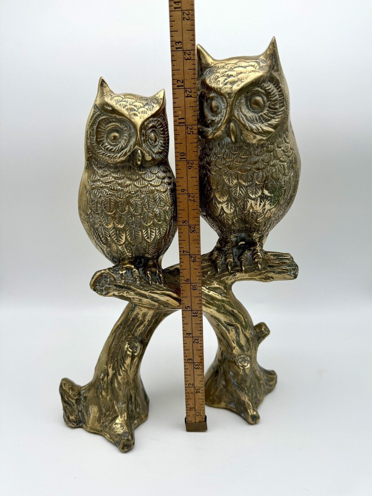 Vintage MCM SUBSTANTIAL Brass OWL Decor RARE