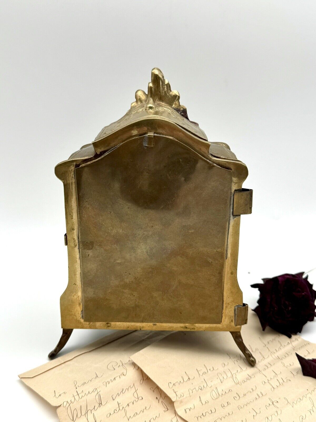 Antique French Style Jewelry Box Curio With Stained Glass MINIATURE