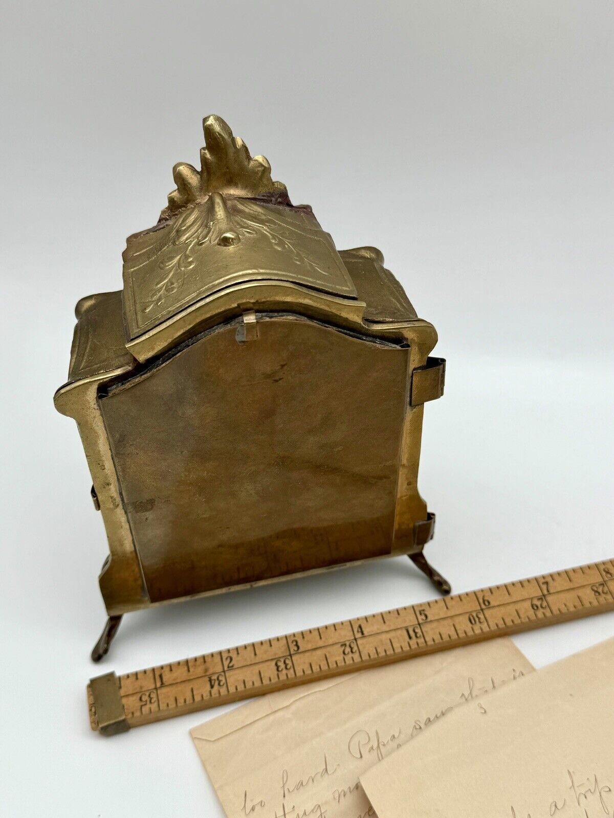 Antique French Style Jewelry Box Curio With Stained Glass MINIATURE