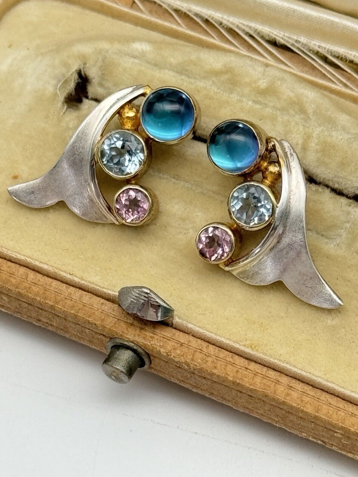 Pair Pre-Owned Michou 925 Sterling Silver Earrings “ENCHANTED GARDEN” Studs