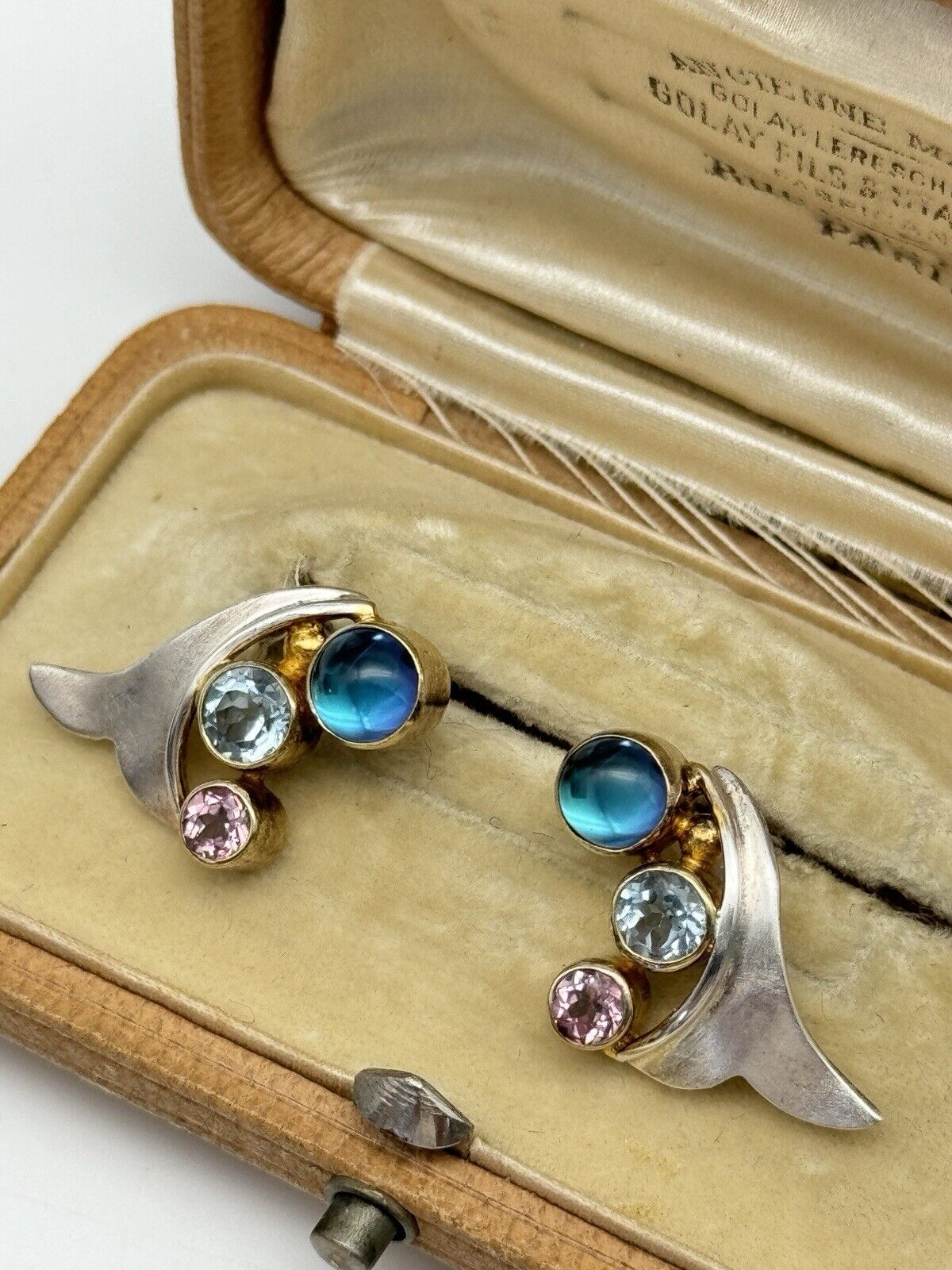 Pair Pre-Owned Michou 925 Sterling Silver Earrings “ENCHANTED GARDEN” Studs