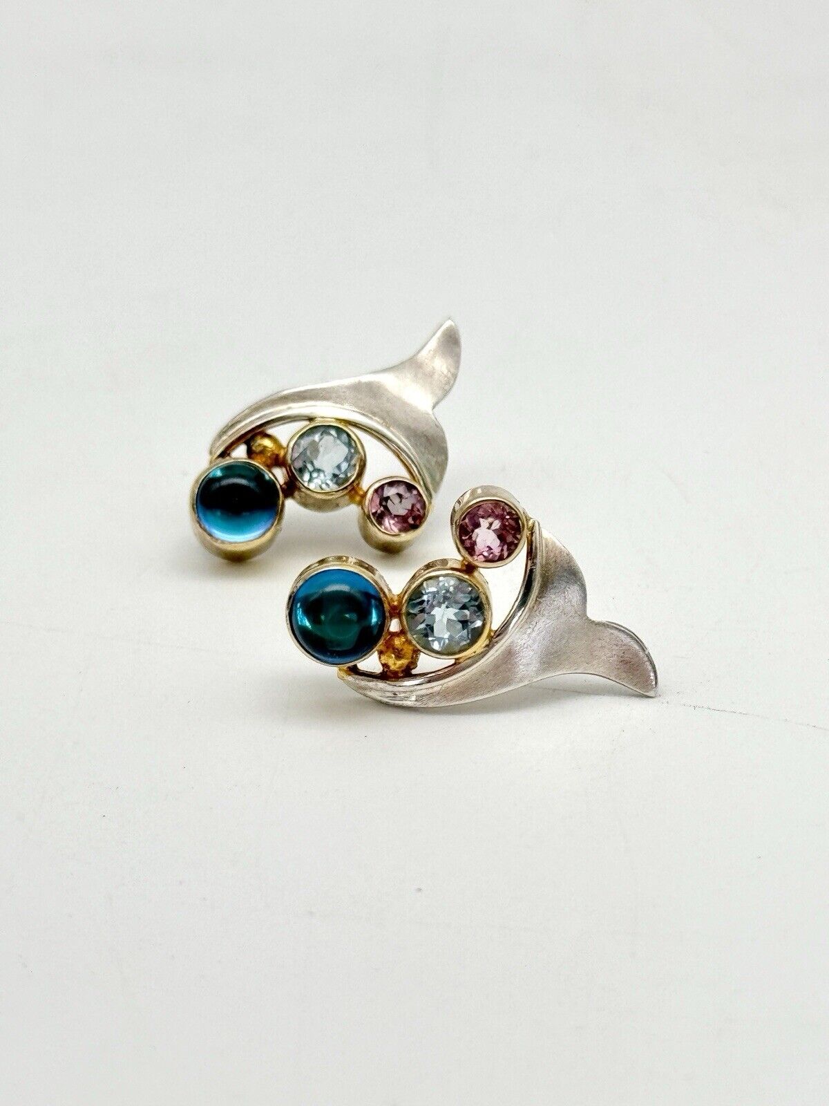 Pair Pre-Owned Michou 925 Sterling Silver Earrings “ENCHANTED GARDEN” Studs