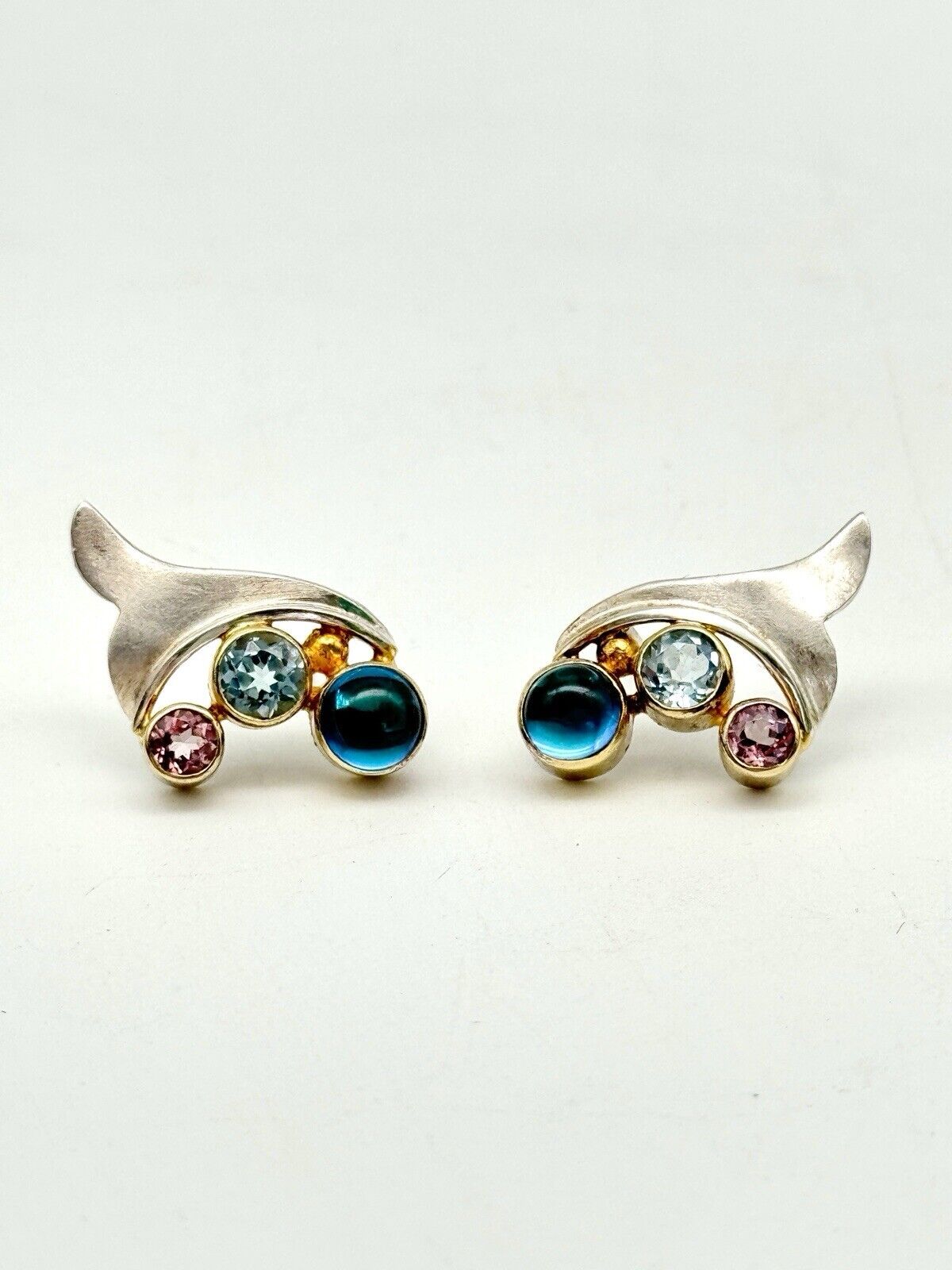 Pair Pre-Owned Michou 925 Sterling Silver Earrings “ENCHANTED GARDEN” Studs