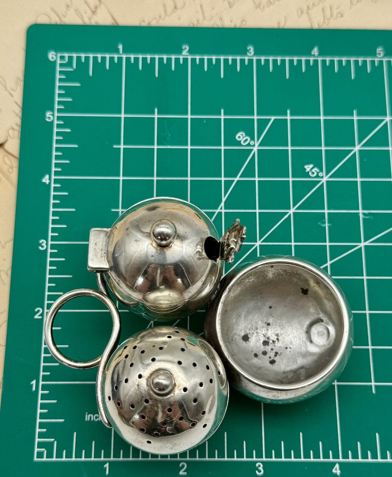Antique ENGLISH Edwardian Style STERLING Cruet Set Salt, Pepper, Mustard AS IS‼️