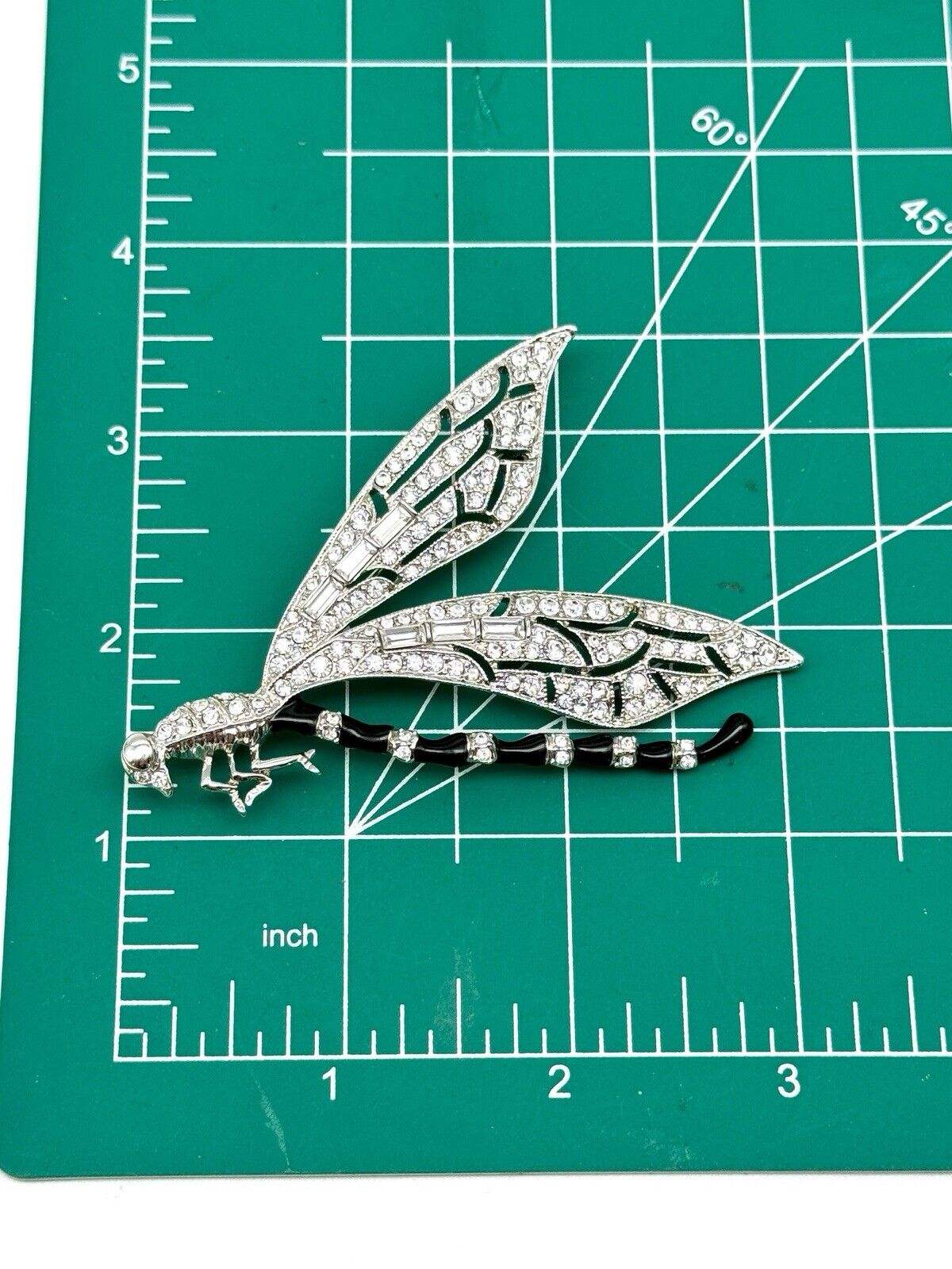 KENNETH J LANE KJL BRILLIANT CRYSTAL ENAMEL DRAGONFLY BROOCH PIN Original Case
