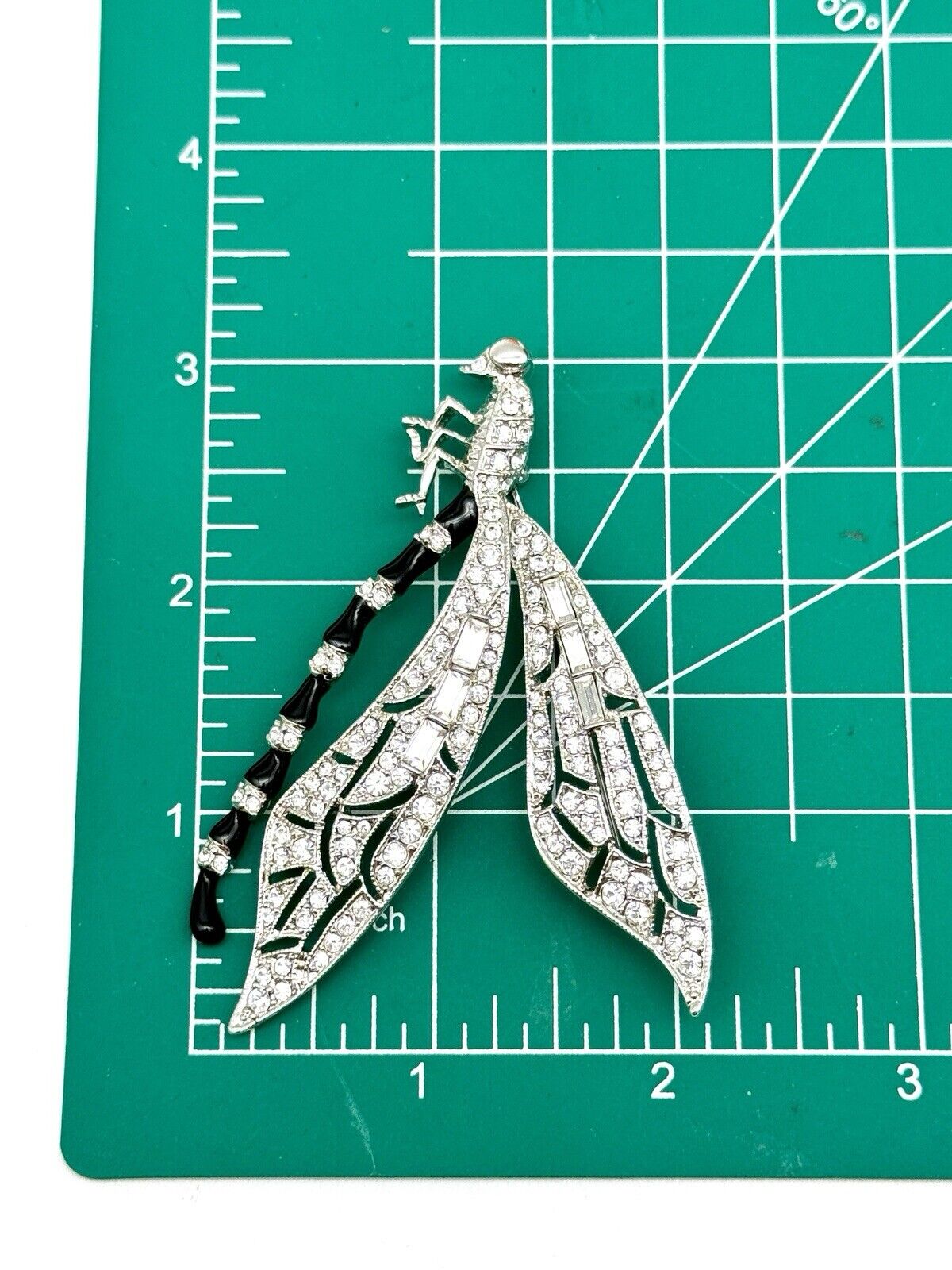 KENNETH J LANE KJL BRILLIANT CRYSTAL ENAMEL DRAGONFLY BROOCH PIN Original Case