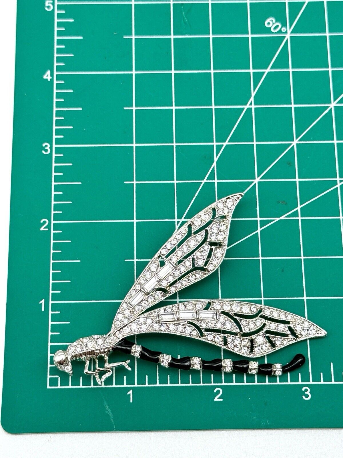 KENNETH J LANE KJL BRILLIANT CRYSTAL ENAMEL DRAGONFLY BROOCH PIN Original Case