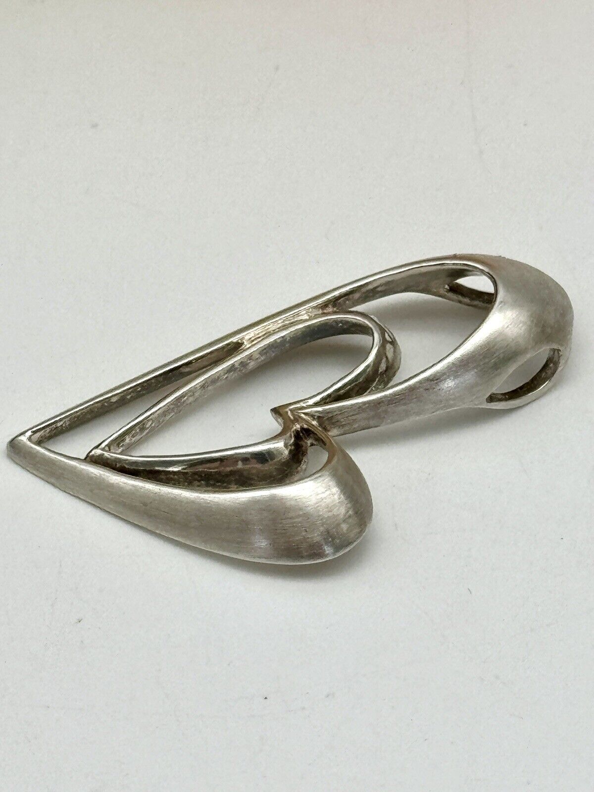 Vintage 925 Sterling Silver Double Heart Pendant