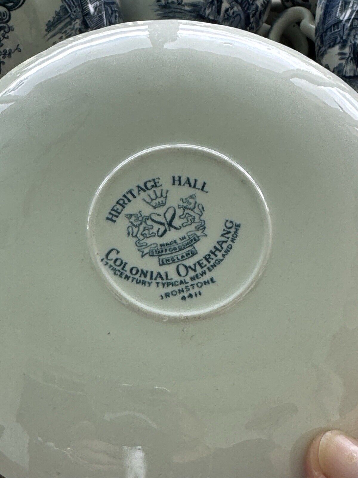 Heritage Hall Blue & White 1 Tea Cup & Saucer Staffordshire Made In England