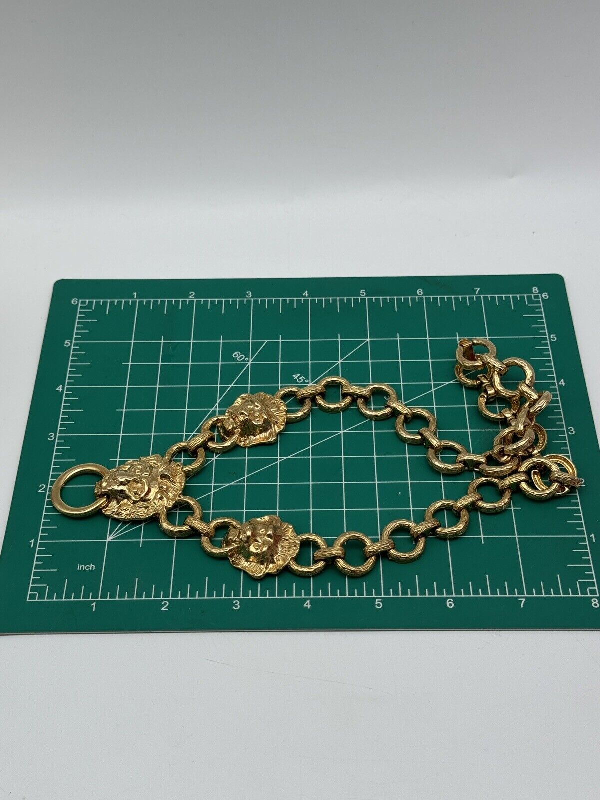 VINTAGE Kenneth Jay Lane Designer Lion Head Door Knocker Necklace with Box