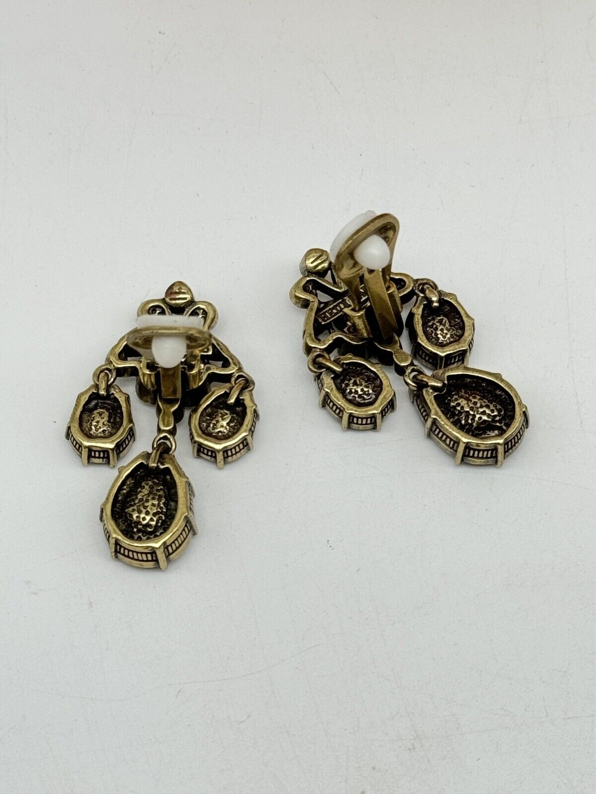 HEIDI DAUS Blue & Clear Rhinestone Dangler Earrings ESTATE FIND