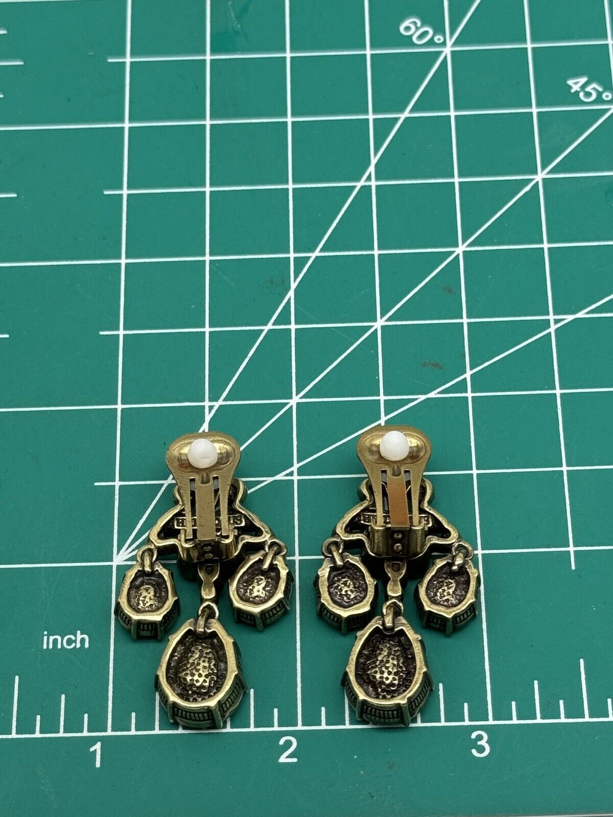 HEIDI DAUS Blue & Clear Rhinestone Dangler Earrings ESTATE FIND