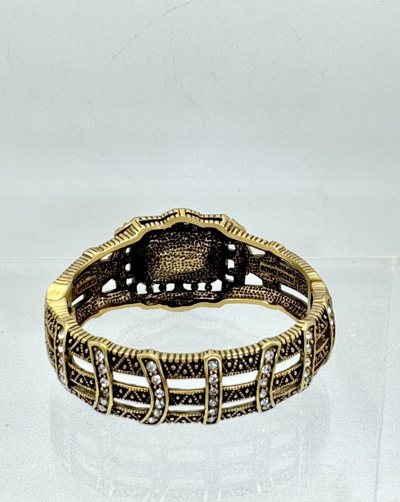 HEIDI DAUS Green With Envy Octagonal Crystal Hinged Bracelet Bangle